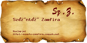 Szántó Zamfira névjegykártya